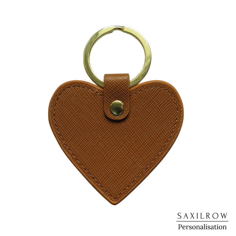 Tan Heart Keyring