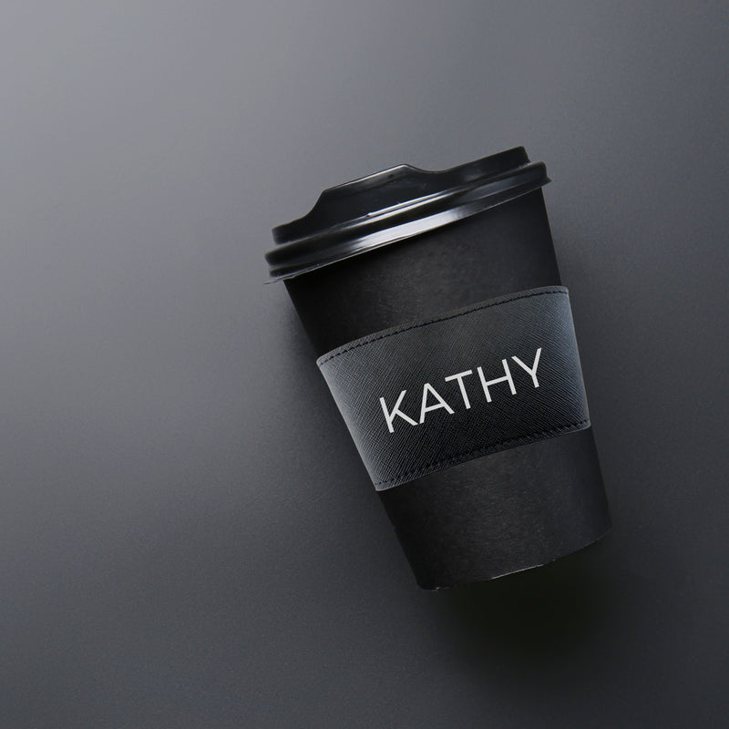 Personalised Leather Cup Sleeve