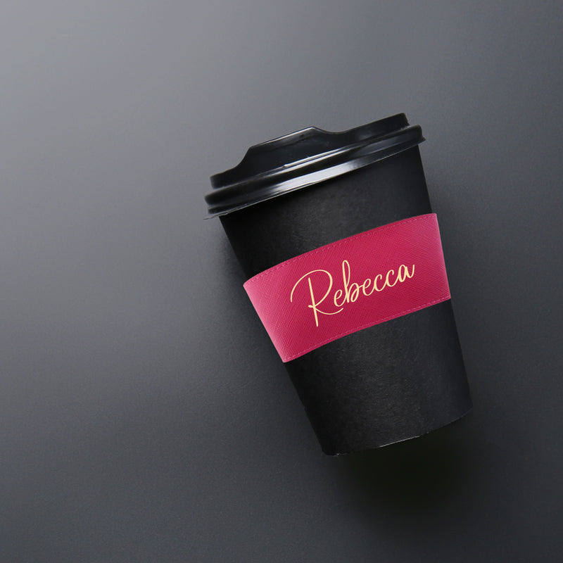 Personalised Leather Cup Sleeve