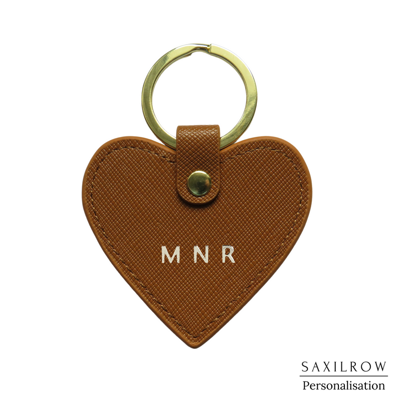 Tan Heart Keyring