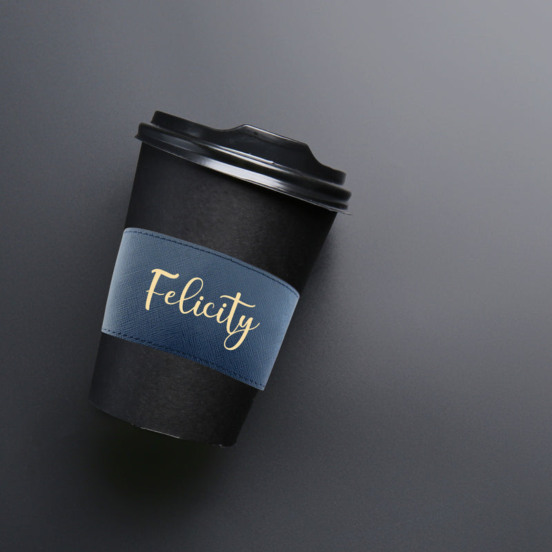 Personalised Leather Cup Sleeve