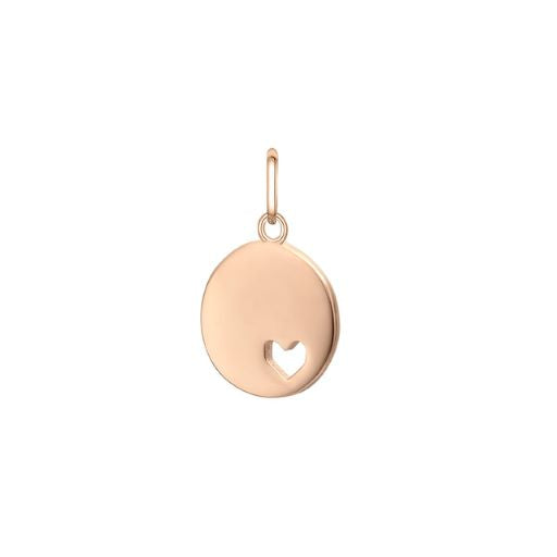 Rose Gold Round Heart Charm